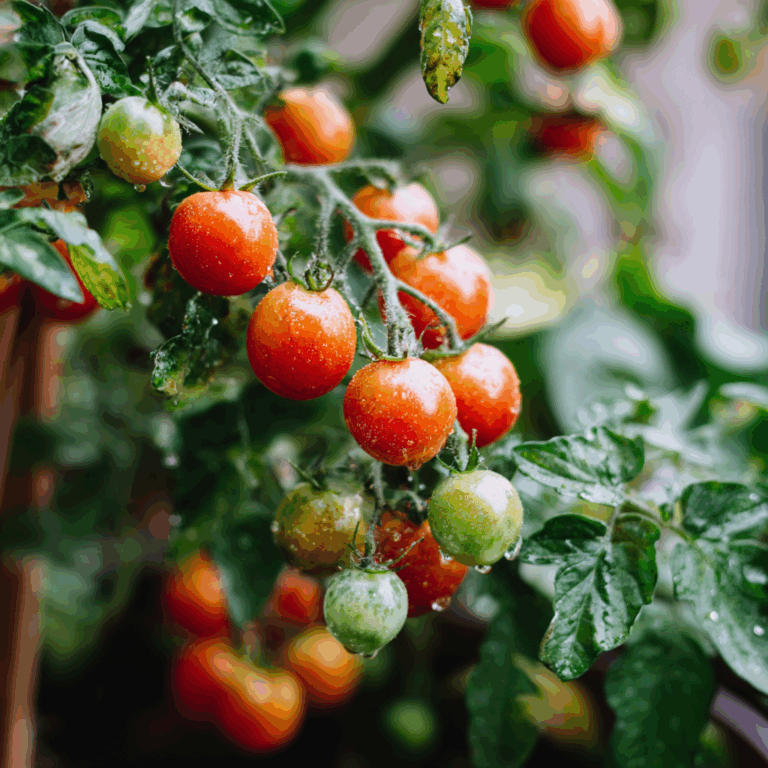 Large Red Cherry Tomato plant growing in a garden